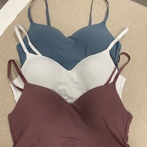 Danskin Seamless Padded Camisole Bras in Blue, White, and Maroon